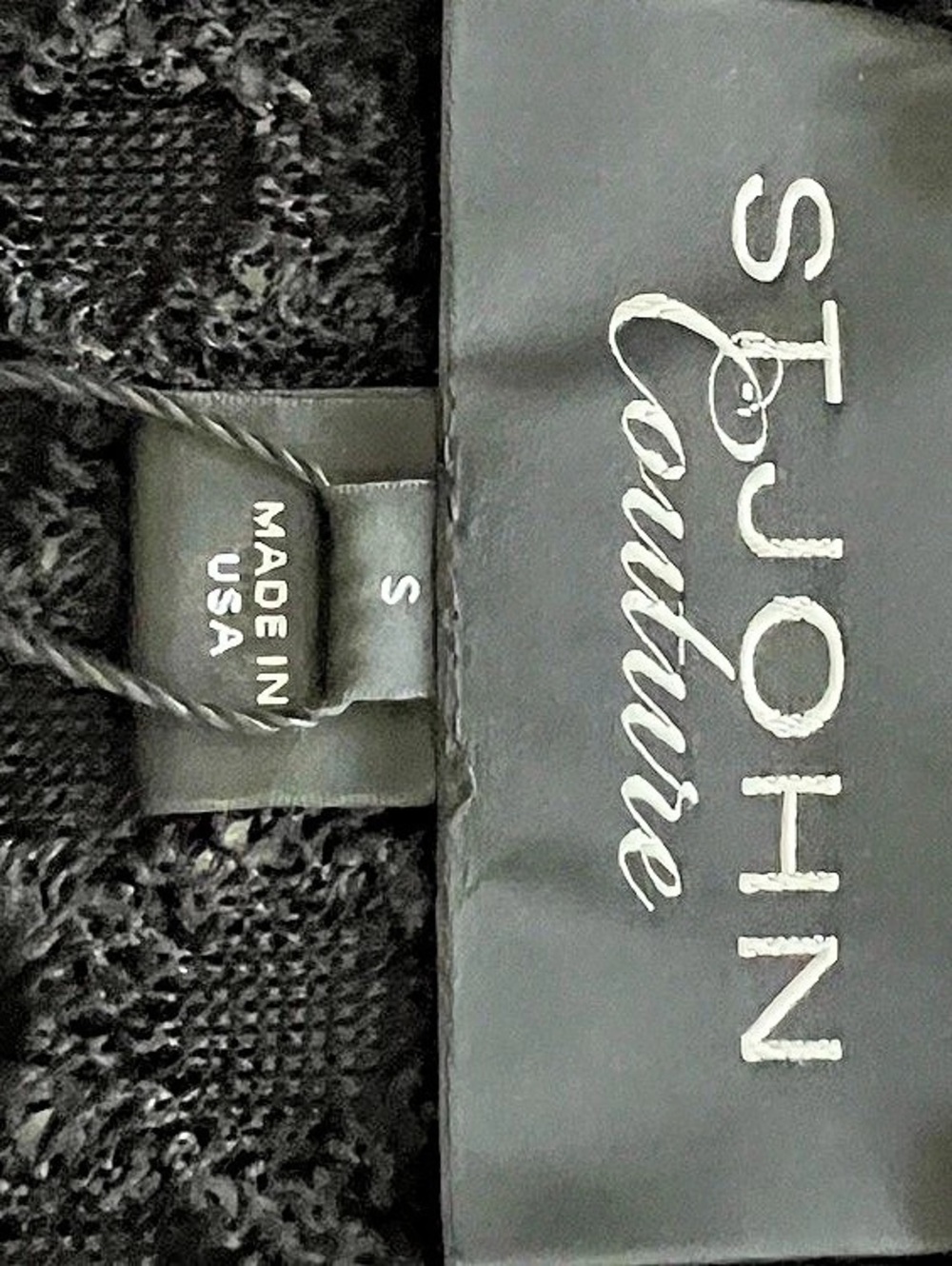 St. John Couture Black & White Cardigan Size Small